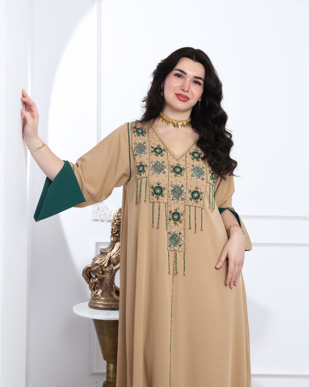 جلابية شك حرير كوم مفتوح